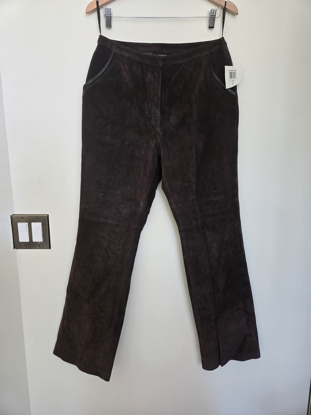 Alfani NWT Dark Brown Suede Pants